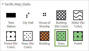 Grass symbol in the Symbology pane gallery