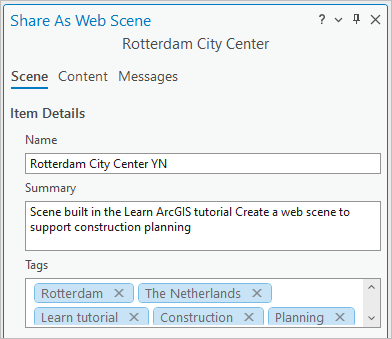 Share As Web Scene parameters