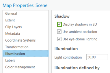 Display shadows in 3D option