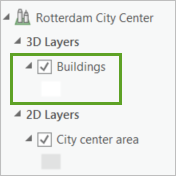 Buildings layer in the Contents pane