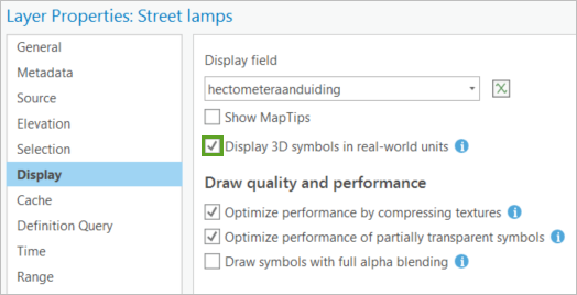 Check the Display 3D symbols in real-world units box.