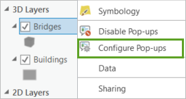 Configure Pop-ups menu option