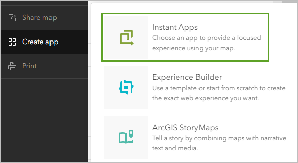 Create app menu with Instant Apps chosen