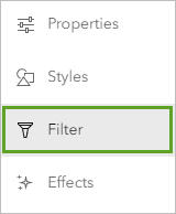 Filter on the Settings toolbar