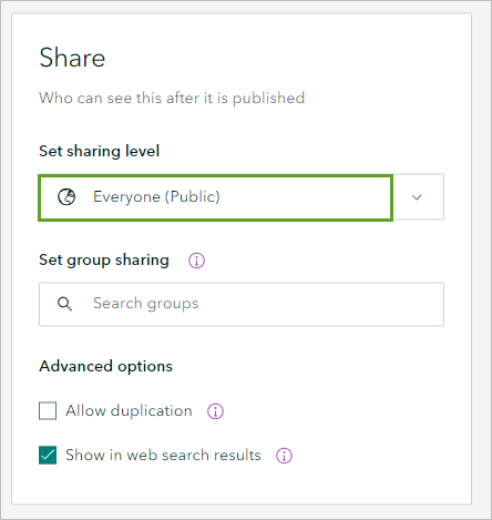 Set sharing level set to Everyone (Public).