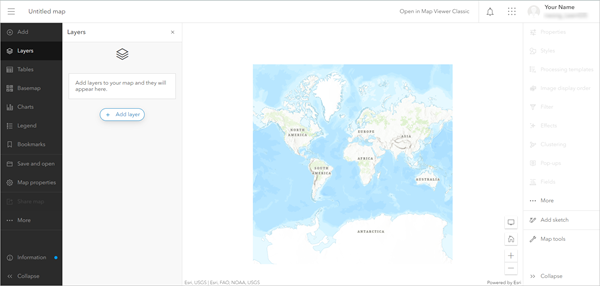 Blank map in Map Viewer