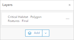 Critical Habitat - Polygon Features - Final is the only layer in the Layers pane.