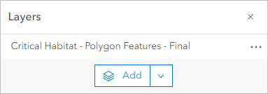 Critical Habitat - Polygon Features - Final is the only layer in the Layers pane.