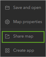 Share map on the Contents toolbar