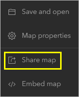 Share map on the Contents toolbar