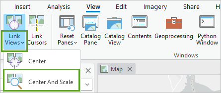 Center And Scale for Linked Views in the View tab