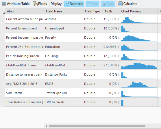 The Alias column locked to the first column in the Data Engineering view