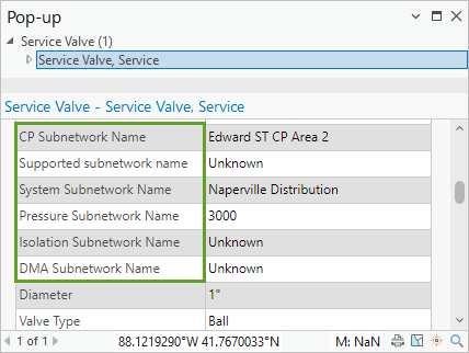 Subnetwork Name fields in the Pop-up