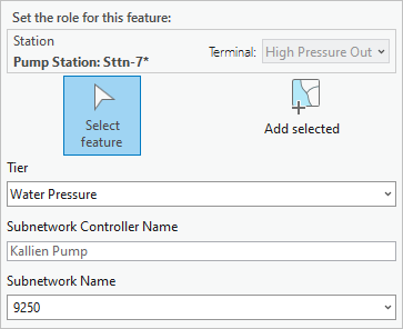 Parameters in the Modify Subnetwork Controller pane