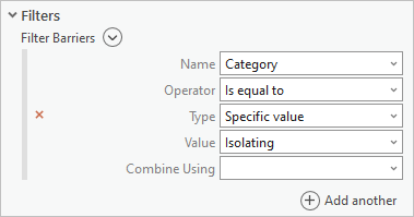 Filter Barriers parameters