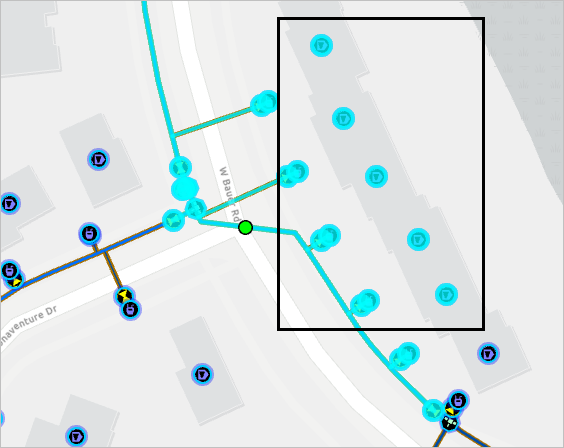 Five selected service connection points