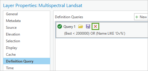 Remove Definition Query window
