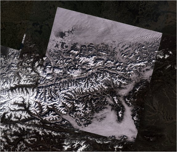 Multispectral Landsat:3366131 image in map