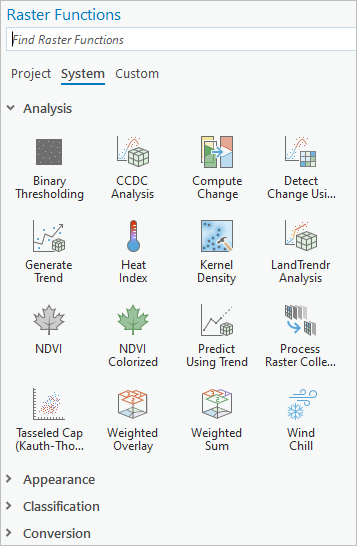 Raster Functions pane