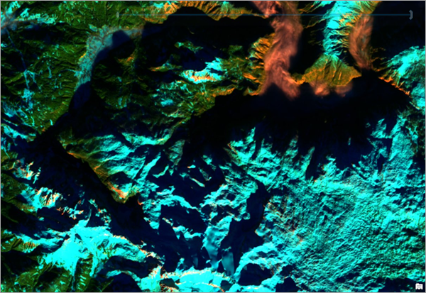 Multispectral Landsat imagery on map