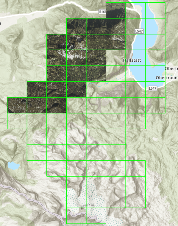 Mosaic dataset in the map