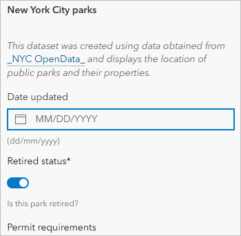 Updated editing form