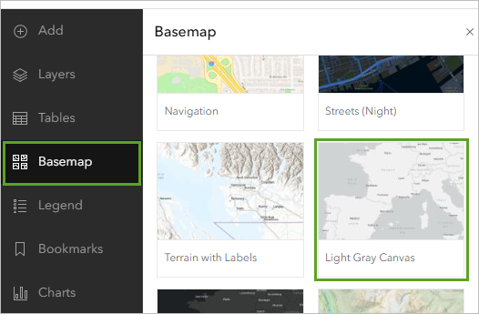 Light Gray Canvas basemap