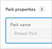 Park name field properties