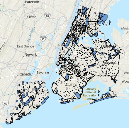 Parks layer added to map
