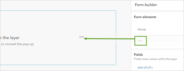 Info element added to form