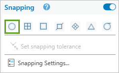Point snaps to the nearest point or LAS point feature button in the Snapping properties pane