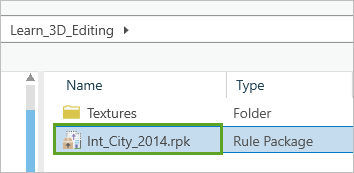 Int_City_2014 Rule package in extracted folder