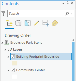 Building Footprint Brookside selected in the Contents pane