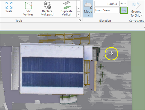 With Get Z from View activated, click the Building Slab feature.
