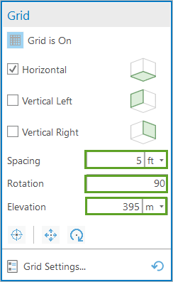 Grid properties pane parameters