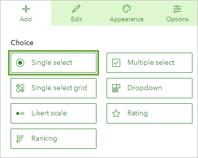 Single select option