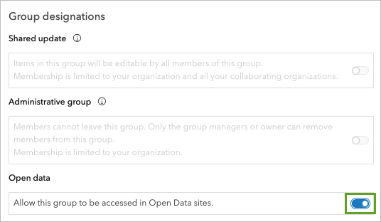 Enable open data option.