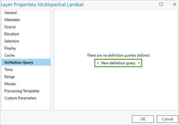 New definition query button