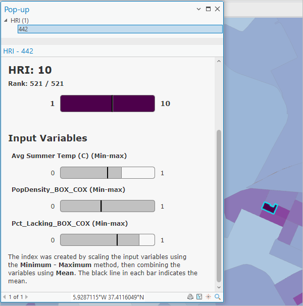 Index layer pop-up