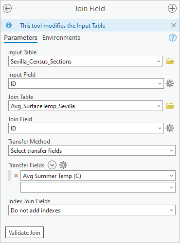 Join Field tool parameters