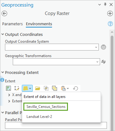 Extent parameter in the Environments tab