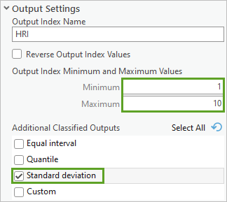 Custom index parameters