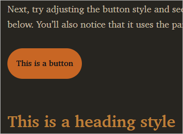 Orange button with black text