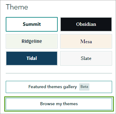 Browse themes button
