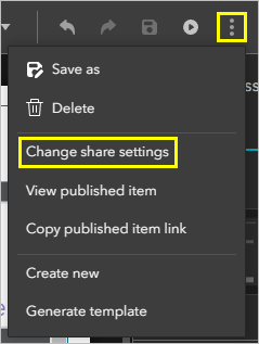 Change share settings option