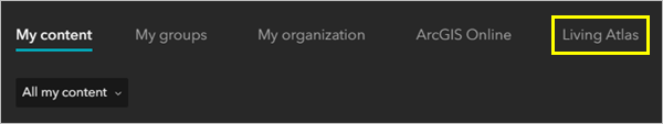 Living Atlas tab