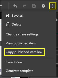 Copy published item link option