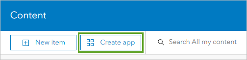 Create app button