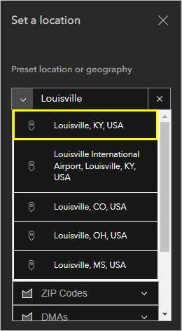 Louisville search result