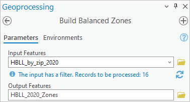 Build Balanced Zones tool input and outputs